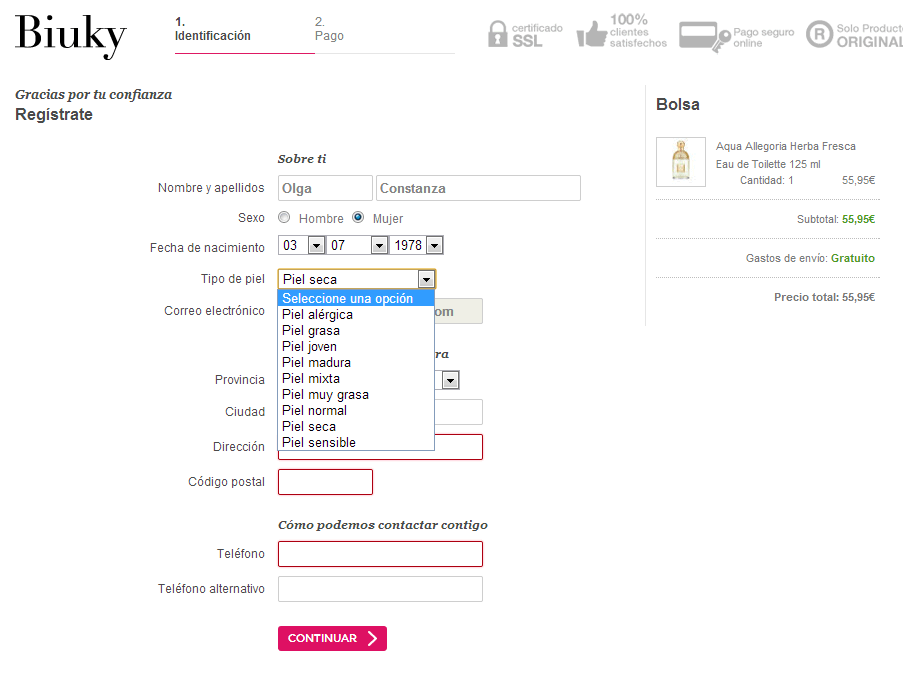 Captura de pantalla de Biuky